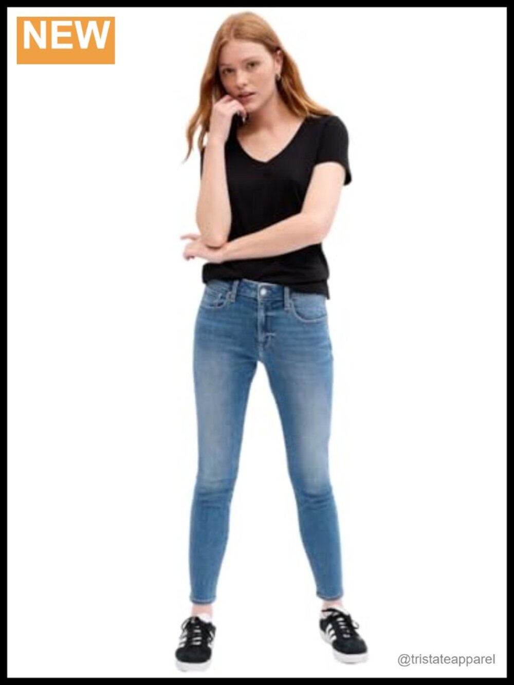 Mid Rise Skinny Legging Pants Pull On Five Pocket Stretch Jeggings